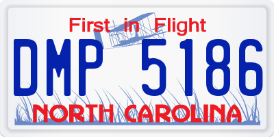 NC license plate DMP5186