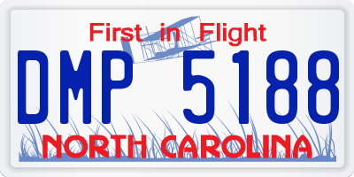 NC license plate DMP5188