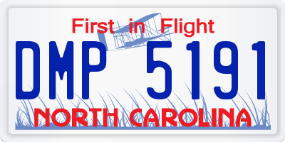 NC license plate DMP5191