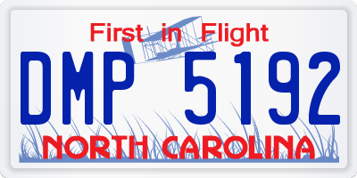 NC license plate DMP5192