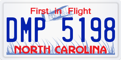 NC license plate DMP5198