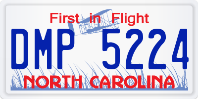 NC license plate DMP5224