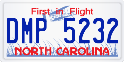 NC license plate DMP5232