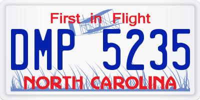 NC license plate DMP5235