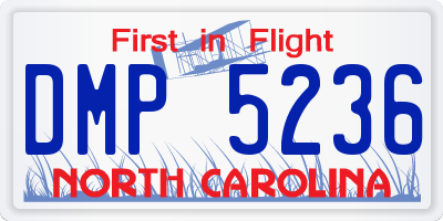 NC license plate DMP5236