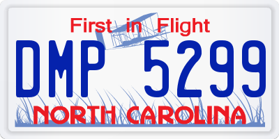 NC license plate DMP5299