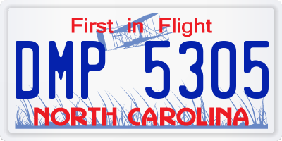 NC license plate DMP5305