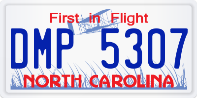 NC license plate DMP5307