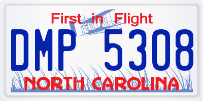 NC license plate DMP5308