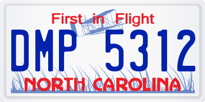 NC license plate DMP5312