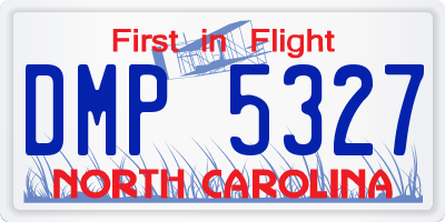 NC license plate DMP5327