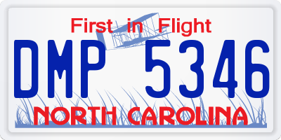 NC license plate DMP5346