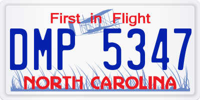 NC license plate DMP5347