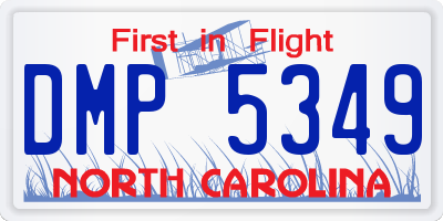 NC license plate DMP5349