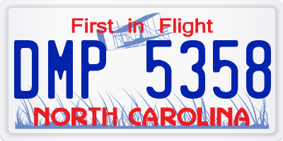 NC license plate DMP5358