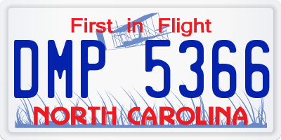 NC license plate DMP5366