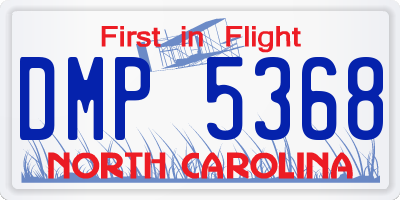 NC license plate DMP5368