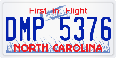 NC license plate DMP5376