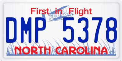 NC license plate DMP5378