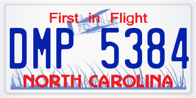 NC license plate DMP5384