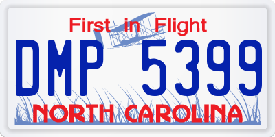 NC license plate DMP5399