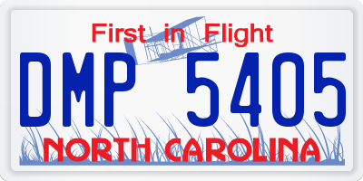 NC license plate DMP5405
