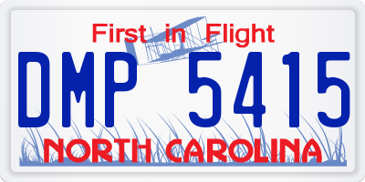 NC license plate DMP5415