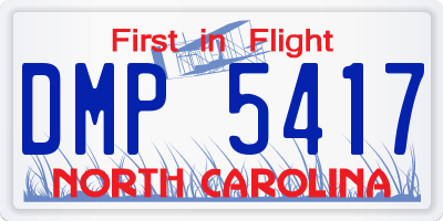 NC license plate DMP5417