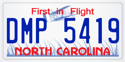 NC license plate DMP5419
