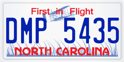 NC license plate DMP5435