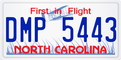 NC license plate DMP5443