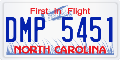 NC license plate DMP5451