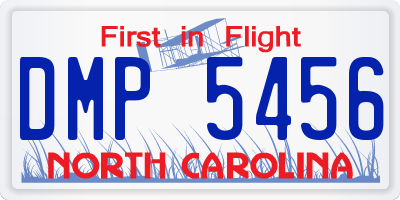NC license plate DMP5456