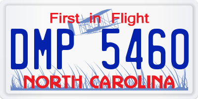 NC license plate DMP5460
