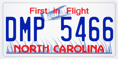 NC license plate DMP5466