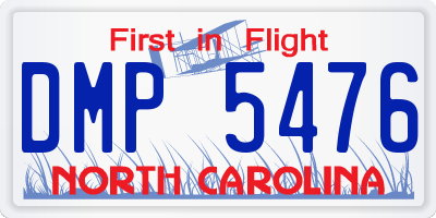 NC license plate DMP5476