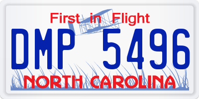 NC license plate DMP5496