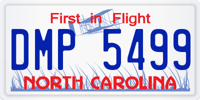 NC license plate DMP5499