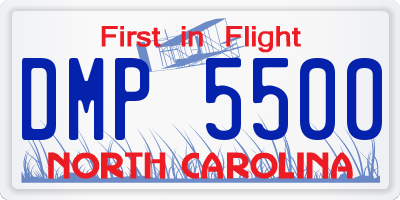 NC license plate DMP5500
