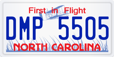 NC license plate DMP5505