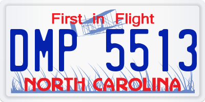 NC license plate DMP5513
