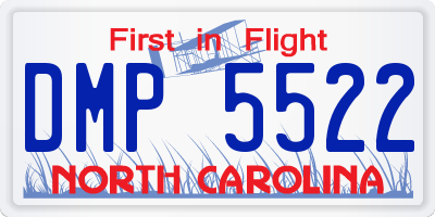 NC license plate DMP5522