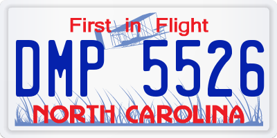NC license plate DMP5526