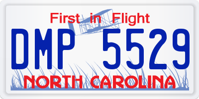 NC license plate DMP5529