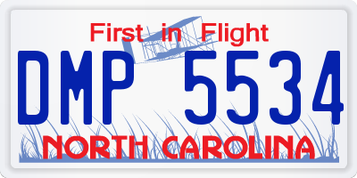 NC license plate DMP5534