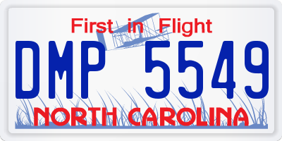 NC license plate DMP5549