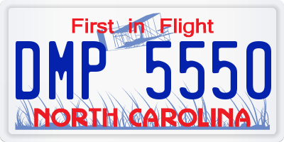 NC license plate DMP5550