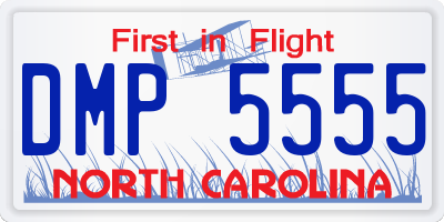 NC license plate DMP5555