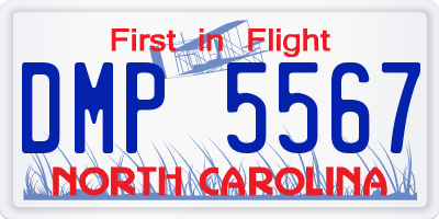 NC license plate DMP5567