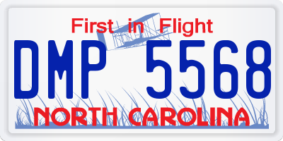 NC license plate DMP5568